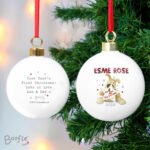 Personalised Boofle 'My 1st Christmas' Ceramic Bauble