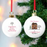 Personalised Any Message Cosy Christmas Ceramic Bauble