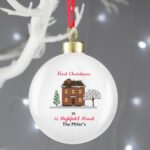Personalised Any Message Cosy Christmas Ceramic Bauble - Image 2