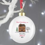 Personalised Any Message Cosy Christmas Ceramic Bauble - Image 4