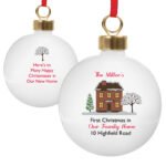 Personalised Any Message Cosy Christmas Ceramic Bauble - Image 5