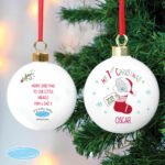 Personalised Tiny Tatty Teddy Stocking 'My 1st Christmas' Ceramic Bauble - Image 3