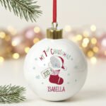 Personalised Tiny Tatty Teddy Stocking 'My 1st Christmas' Ceramic Bauble