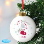 Personalised Tiny Tatty Teddy Stocking 'My 1st Christmas' Ceramic Bauble - Image 3