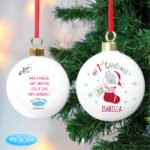 Personalised Tiny Tatty Teddy Stocking 'My 1st Christmas' Ceramic Bauble - Image 2