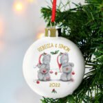 Personalised Me to You Couple's Ceramic Christmas Bauble - Image 2