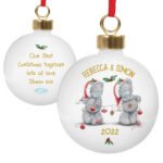 Personalised Me to You Couple's Ceramic Christmas Bauble - Image 5