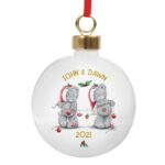Personalised Me to You Couple's Ceramic Christmas Bauble - Image 6