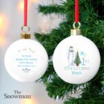 Personalised The Snowman 'My 1st Christmas' Ceramic Bauble - Image 2