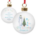 Personalised The Snowman 'My 1st Christmas' Ceramic Bauble - Image 5