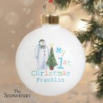 Personalised The Snowman 'My 1st Christmas' Ceramic Bauble - Image 2