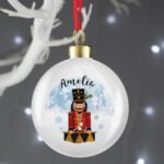 Personalised Christmas Nutcracker Design Ceramic Bauble