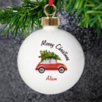 Personalised Driving Home For Christmas Ceramic Bauble - Image 2