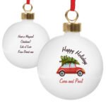 Personalised Driving Home For Christmas Ceramic Bauble - Image 5