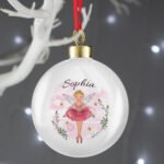 Personalised Sugar Plum Fairy Design Ceramic Christmas Bauble - Image 3