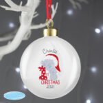 Personalised Tiny Tatty Teddy '1st Christmas' Ceramic Bauble - Image 2