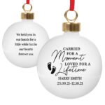 Personalised 'Carried For a Moment, Loved For a Lifetime' Memorial Ceramic Bauble - Image 3