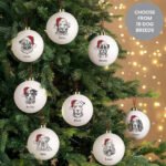 Personalised Dog Breed Design Ceramic Christmas Bauble - Image 3