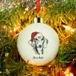 Personalised Dog Breed Design Ceramic Christmas Bauble - Image 4