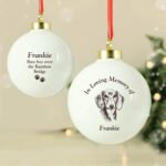 Personalised 'In Loving Memory' Dog Breed Design Memorial Ceramic Christmas Bauble - Image 7