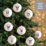 Personalised 'In Loving Memory' Dog Breed Design Memorial Ceramic Christmas Bauble - Image 3