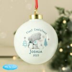 Personalised Tiny Tatty Teddy Winter Explorer Ceramic Christmas Bauble - Image 3