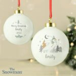 Personalised The Snowman Magical Adventure Ceramic Christmas Bauble