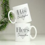 Personalised Heart Motif Couples Ceramic Mug Set - Image 5