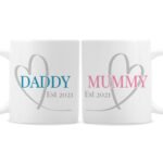 Personalised 'Mummy & Daddy' Heart Design Ceramic Mug Set - Image 5