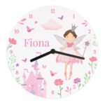 Personalised Children's Fairy Princess Design Round Wooden Wall Clock - Image 4