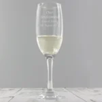 Personalised Any Message Glass Champagne Flute