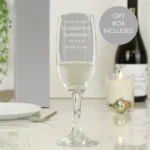 Personalised Any Message Glass Champagne Flute - Image 2