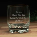 Personalised Any Message Glass Whisky Tumbler