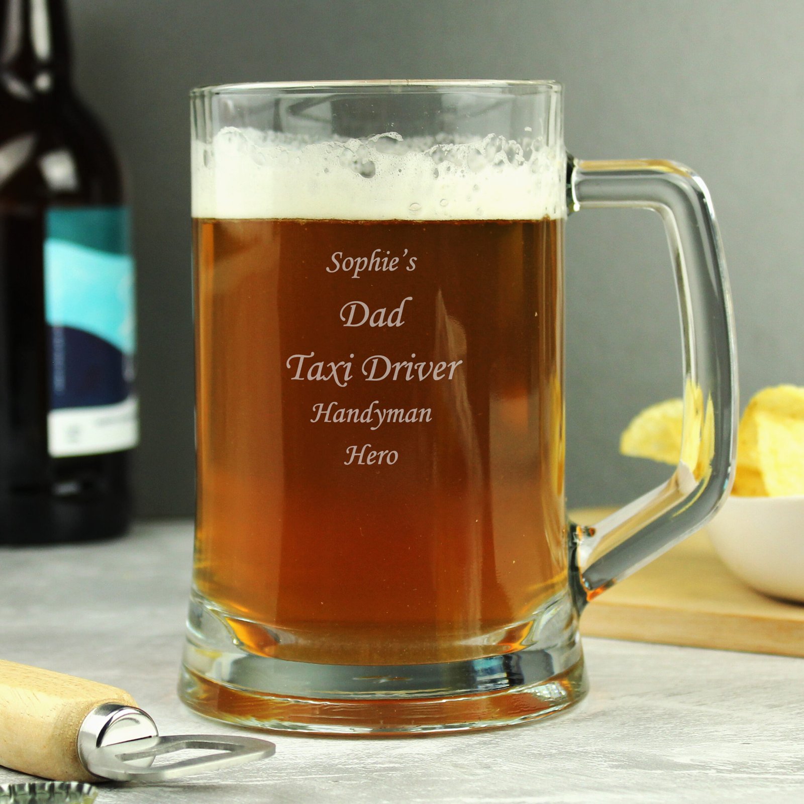 P030735 Personalised Any Message Pint Stern Glass Tankard Personalised Any Message Pint Stern Glass Tankard - Image 1