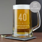 Personalised Birthday Big Age Pint Stern Glass Tankard - Image 3