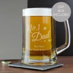 Personalised 'No.1 Dad' Pint Stern Glass Tankard - Image 2