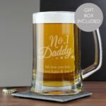 Personalised 'No.1 Daddy' Pint Stern Glass Tankard - Image 2