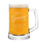 Personalised 'No.1 Grandad' Pint Stern Glass Tankard - Image 3