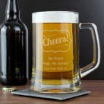 Personalised Any Message 'Cheers!' Pint Stern Glass Tankard