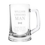 Personalised 'Groomsman' Bow Tie Motif Pint Stern Glass Tankard - Image 5