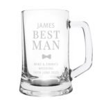 Personalised 'Best Man' Bow Tie Motif Pint Stern Glass Tankard - Image 5