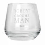 Personalised 'Groomsman' Bow Tie Motif Wedding Glass Tumbler - Image 4