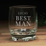Personalised 'Best Man' Bow Tie Motif Glass Tumbler