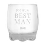 Personalised 'Best Man' Bow Tie Motif Glass Tumbler - Image 3