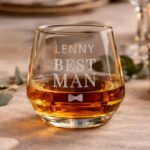 Personalised 'Best Man' Bow Tie Motif Wedding Glass Tumbler