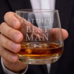 Personalised 'Best Man' Bow Tie Motif Wedding Glass Tumbler - Image 2