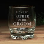 Personalised 'Father of the Groom' Bow Tie Motif Glass Tumbler
