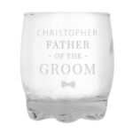 Personalised 'Father of the Groom' Bow Tie Motif Glass Tumbler - Image 3