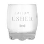 Personalised 'Usher' Bow Tie Motif Glass Tumbler - Image 3