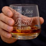 Personalised 'Time Flies When You're Having Rum' Glass Tumbler - Image 2